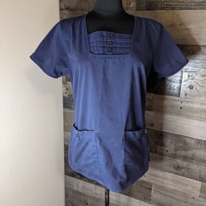Healing Hands M Navy Scrub top